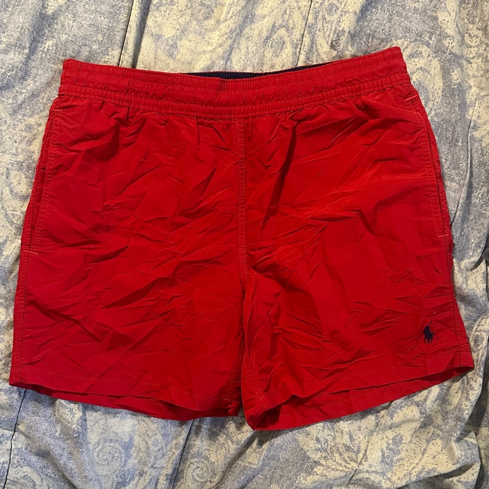 Polo by Ralph Lauren Red Boys Swim Trunks